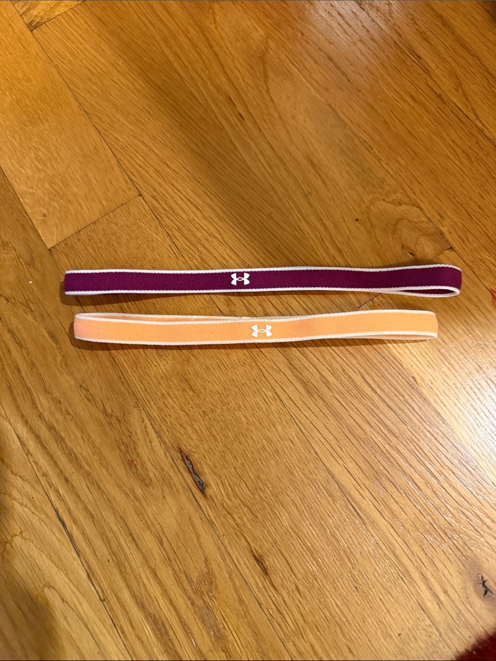 Under Armour Maroon and Peach Elastic Sports Headbands